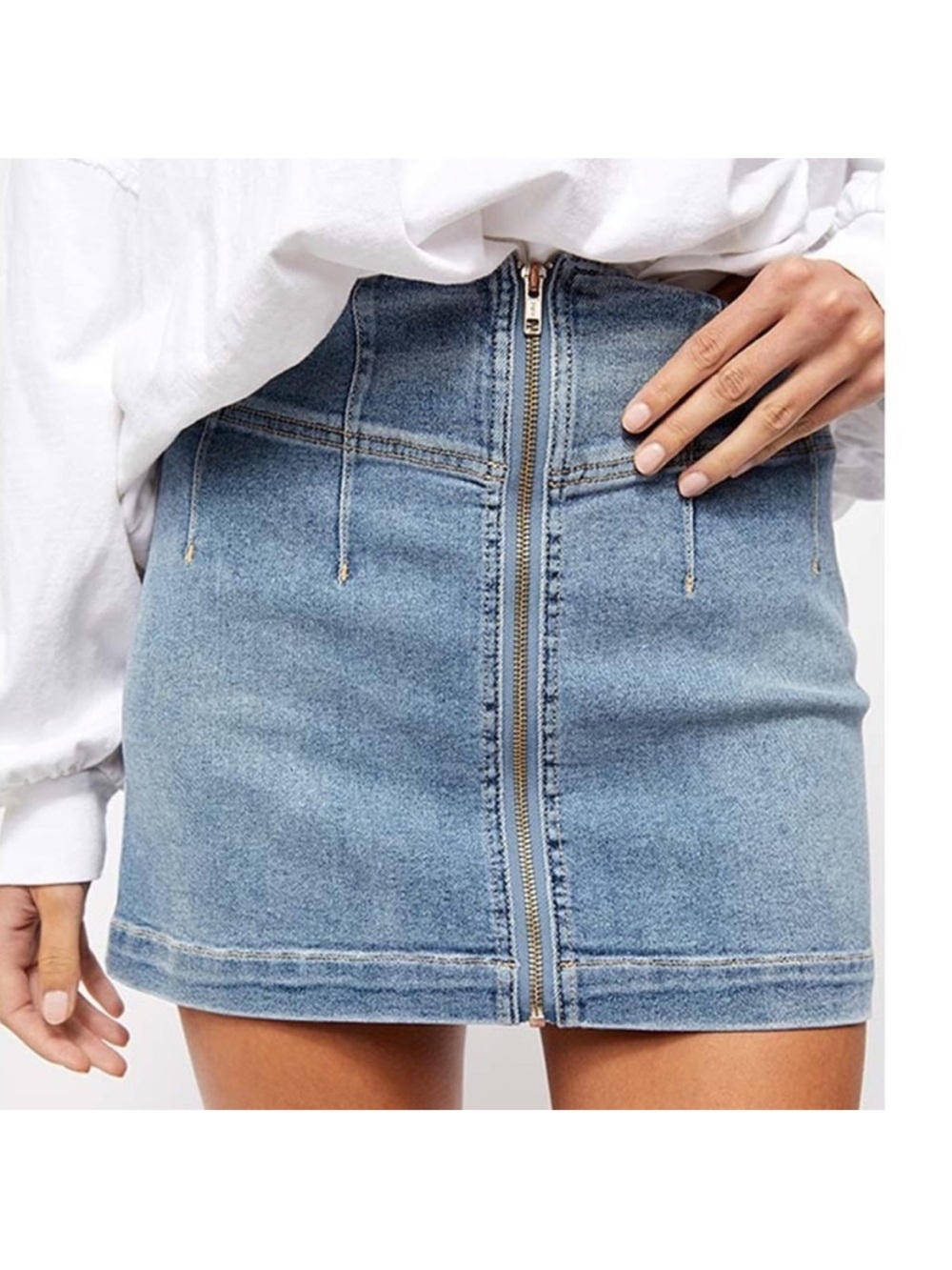 We the Free Virgo Denim Mini with Front Zip 27